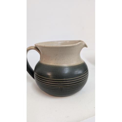 153 - A Collection Of Stoneware And Pottery Including: Antique Stoneware Hot Water Bottle; Mid Century Cor... 