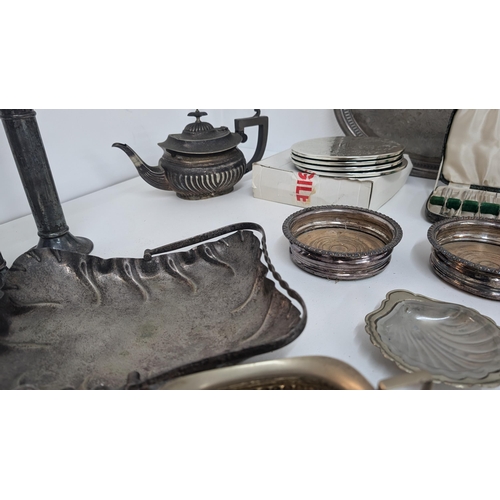 586 - A Large Quantity Of Antique Silverplateware With Some Brass And Copper Items