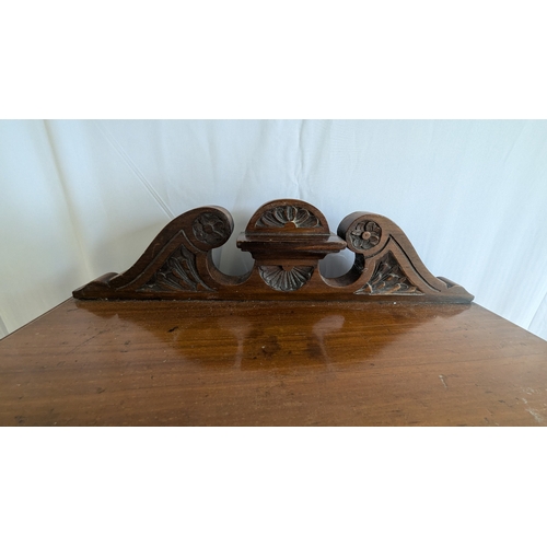 704 - Oak Barometer with Carved Detailing - 87 x 28cm