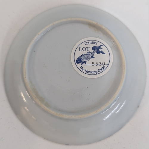 2 - Part of the Nan King Cargo  Chinese Porcelain Tea Bowl and Saucer with Christies Label to Underside