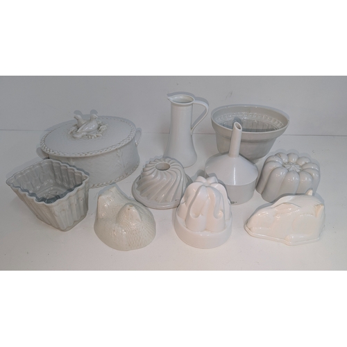 29 - A Quantity of Jelly Moulds and other Kitchen Ceramics inc. Royal Worcester, Shelley,  Loto, Grimwade... 