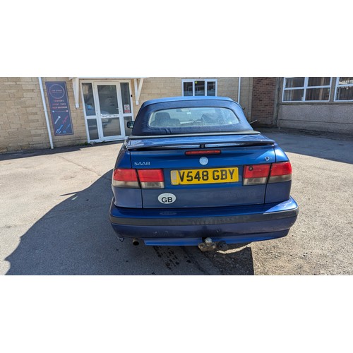 800 - SAAB 9-3 SE Sport 2 ltr Petrol Convertible 1999. Registration: V548 GBY , 83000 Miles. The car start... 