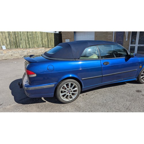 800 - SAAB 9-3 SE Sport 2 ltr Petrol Convertible 1999. Registration: V548 GBY , 83000 Miles. The car start... 