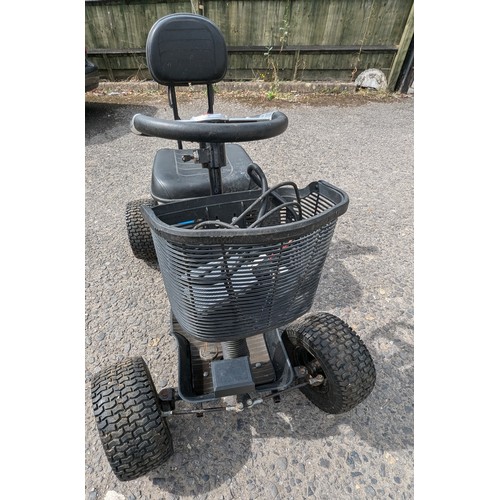 806 - Power House Golf Buggy With Key, Battery And Charger - In Good Working Order, Will Need New Steering... 