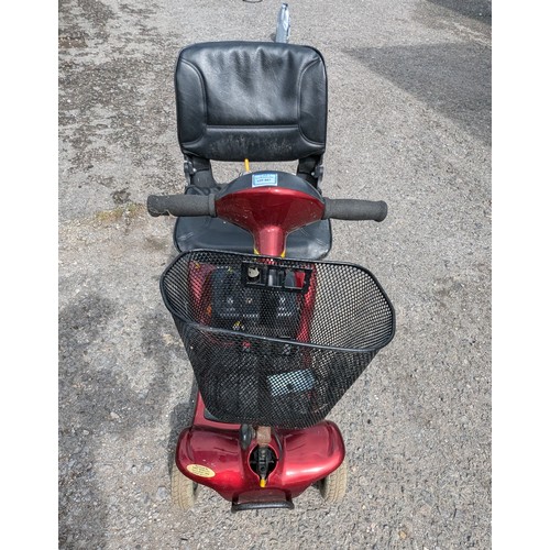 807 - Red Mobility Scooter - Battery Does Not Hold Charge - Comes With Key And Charger