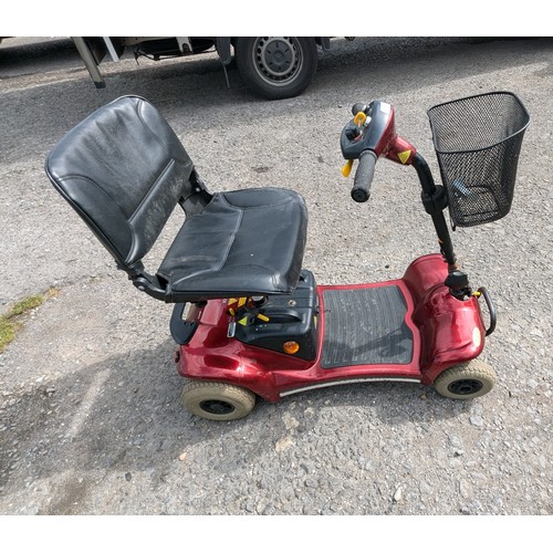 807 - Red Mobility Scooter - Battery Does Not Hold Charge - Comes With Key And Charger