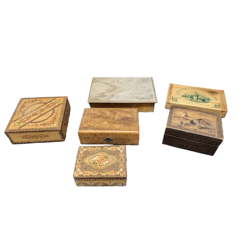 118 - An Assortment of 6 x Wooden Boxes