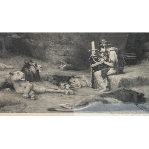 86 - A Large Antique Print Orpheus by J M Swann 100 x 77cm