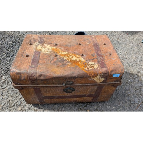 1458A - Metal Trunk Containing Antique Tools