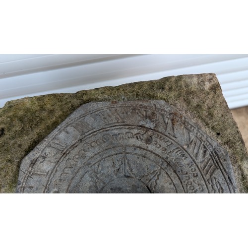 878 - A Natural Stone And Lead Sundial - 75cm Tall