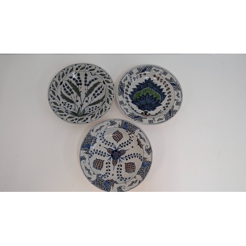 72 - 3 x OKA  Japanese Hand Painted Dishes 29.5cm Diameter each. ISPHAHAN