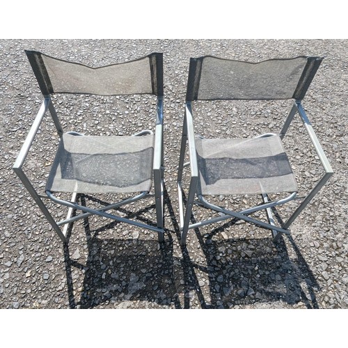 880 - A Pair Of Metal Directors Chairs