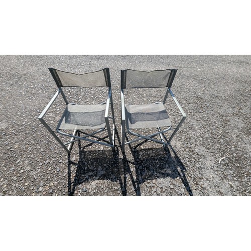 880 - A Pair Of Metal Directors Chairs