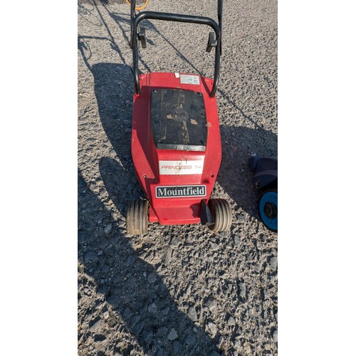 1456 - Einhell Garden Rake / Aeriator With Mountfield Electric Mower - No Collection Boxes