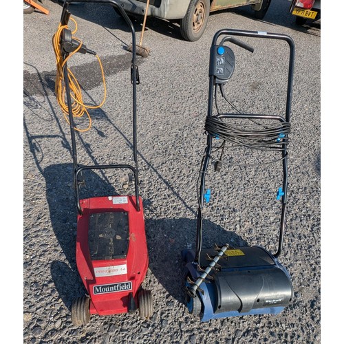 1456 - Einhell Garden Rake / Aeriator With Mountfield Electric Mower - No Collection Boxes