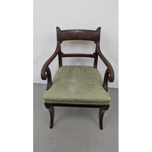 116 - A Regency Mahogany Armchair 52cm Wide, 50cm Deep, 84cm High