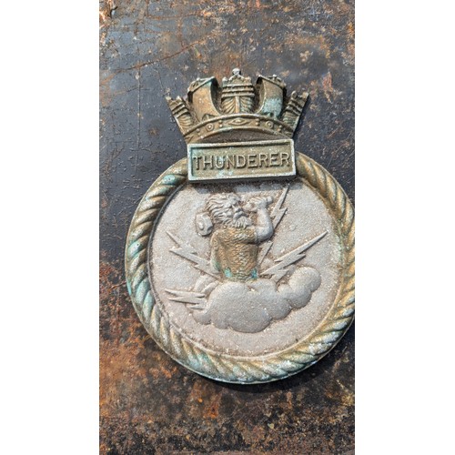 77 - Metal Trunk And Cash Box With Lt. J.P.B. Bullard With HMS Thunderer Plaque