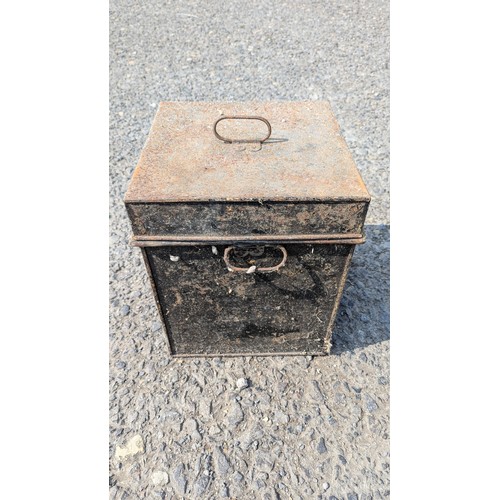 794 - Vintage Metal Lidded Storage Box