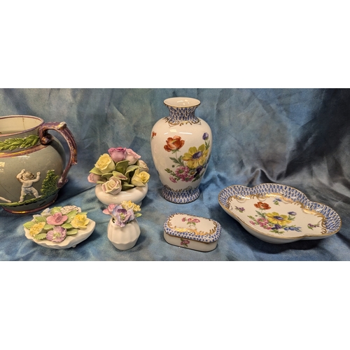 1077 - ..An Assortment of Ornaments including Copeland Spode, Coalport,  Cranberry Glass etc. ( 10 x pieces... 