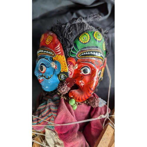 1067 - .Nava Durga Dancers Of Bhaktapur Puppet With Booklet And Strings - Needs Detangling