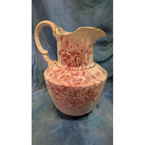 1078 - ..A Large Burslamware Wash Jug, West German Pottery Vase, Dressing Table Set And 'Pheasant' Themed C... 