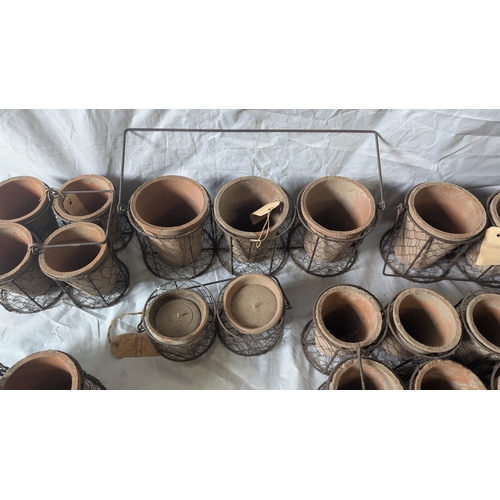 16 - 5x Metal Carrying Racks With Terracotta Pots