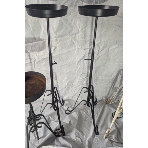 5 - A Collection Of Adjustable Metal Plant Stands