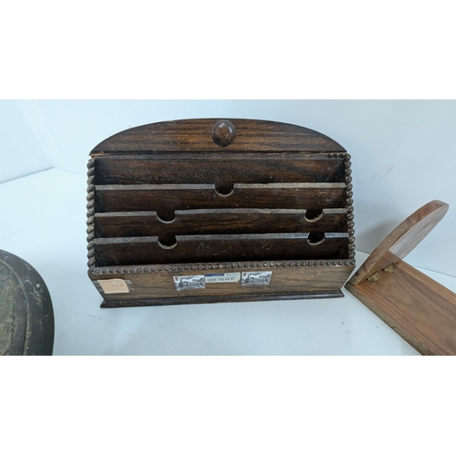 524 - Selection Of Wooden Items Including Clock Barometer, Letter Rack And Much More