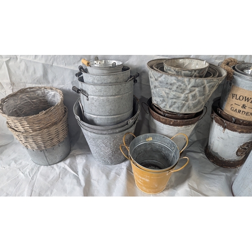 6 - A Selection Of Galvanized And Other Metalware