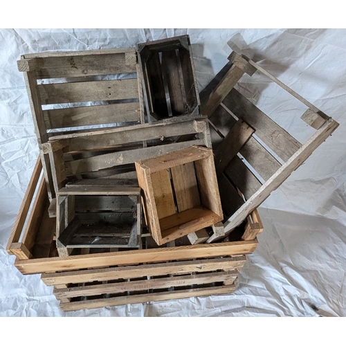 8 - A Selection Of Wooden Crates Of Assorted Sizes - 10 In Total