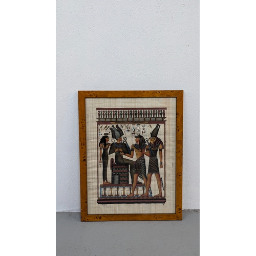 598 - A Framed Egyptian Papyrus - 59 x 46cm