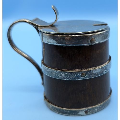 742 - .*A Silverplate And Oak Condiment Pot