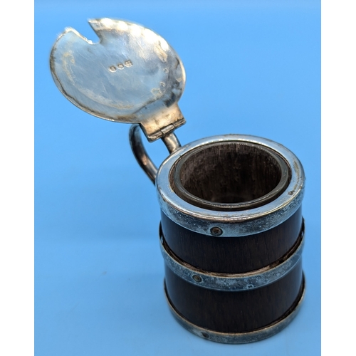 742 - .*A Silverplate And Oak Condiment Pot