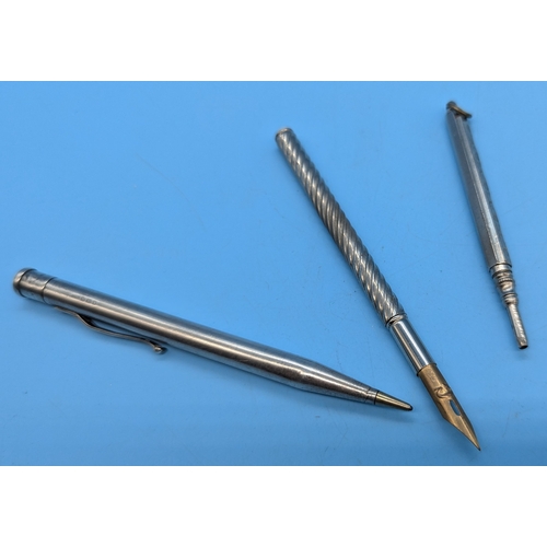 740 - *3 Silver Propelling Pencils Including A 'Yard-O-Lead'