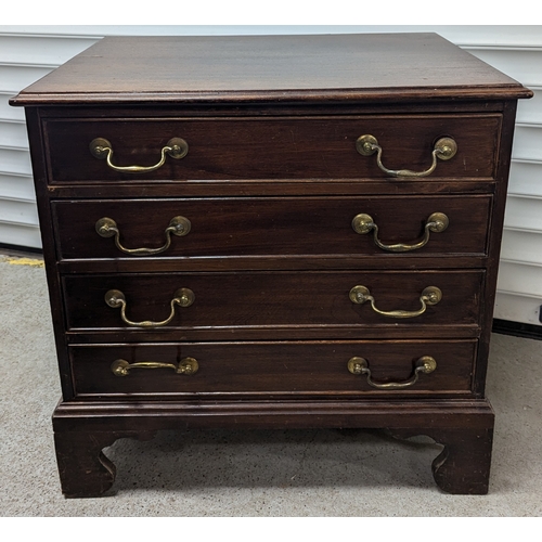 1101 - *Georgian 4 Drawer Chest With Brass Handles - 67 x 70 x 53cm