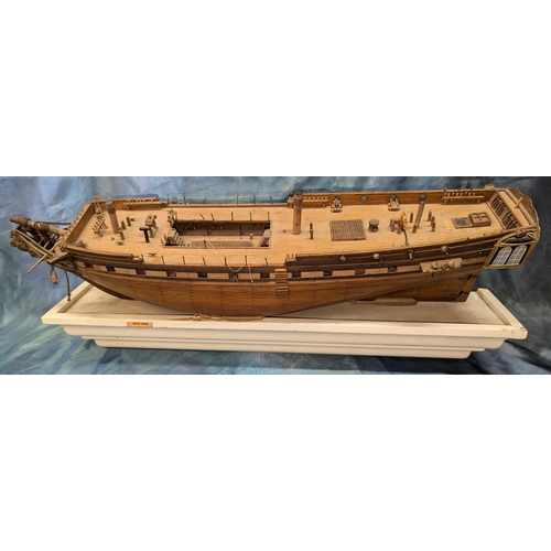 1076 - *A Model Ship With Wall Hanging Bracket - 60cms Long