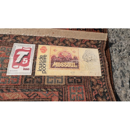 1102 - *Handmade Red Wool Rug By Poortere - In Need Of A Clean 3.5 x 2.5m