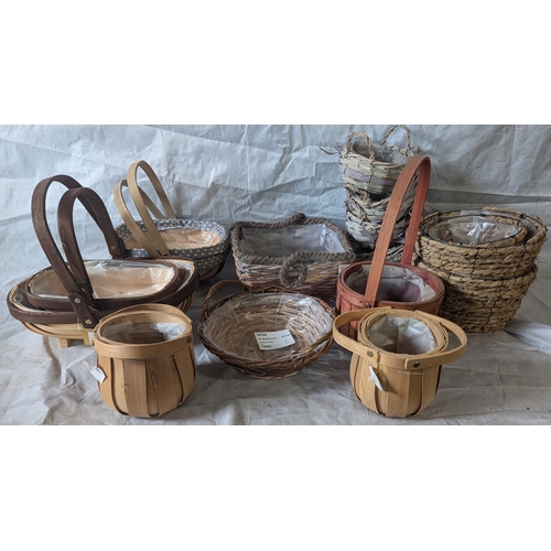 41 - A Selection Of Wooden And Woven Baskets