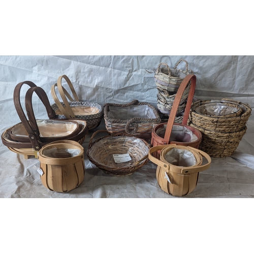 41 - A Selection Of Wooden And Woven Baskets