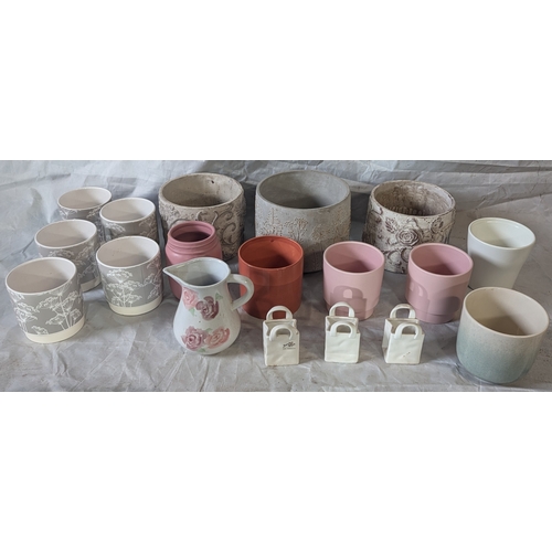 44 - Box Of Assorted Ceramic Planters