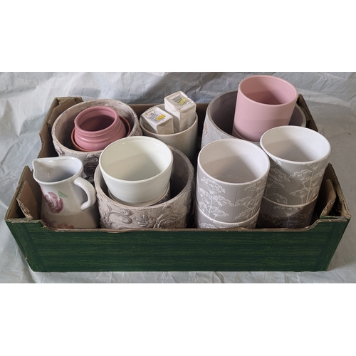 44 - Box Of Assorted Ceramic Planters