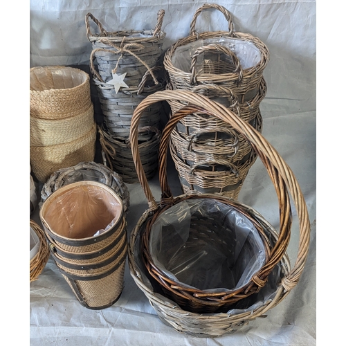 46 - Large Wooden Crate Of Baskets And Pot Holders