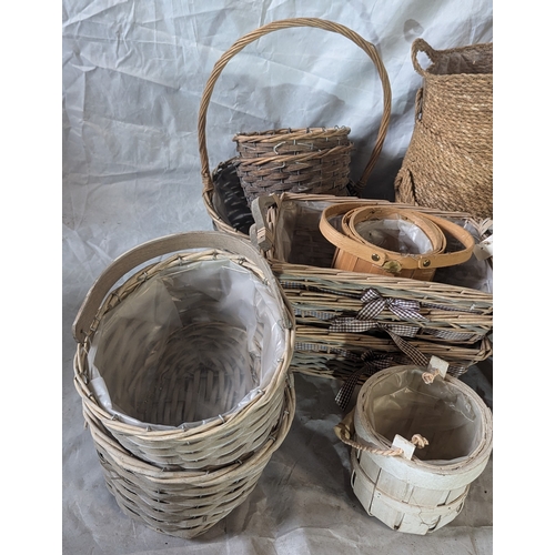 46 - Large Wooden Crate Of Baskets And Pot Holders