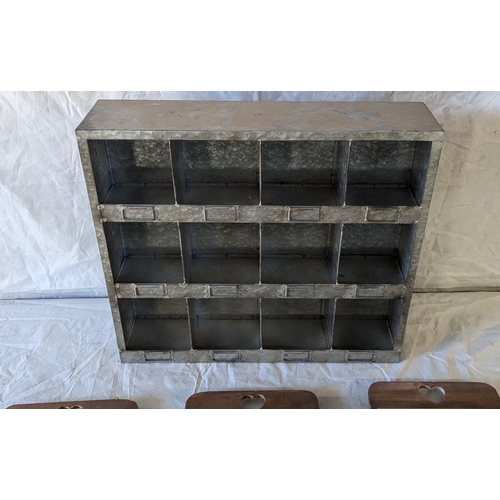 25 - Set Of Galvanised Shelves And 3 Wooden Shelves