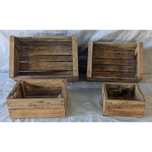 53 - 4x Wooden Crates Of Descending Sizes