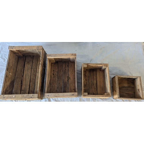 53 - 4x Wooden Crates Of Descending Sizes