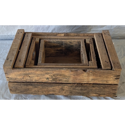 53 - 4x Wooden Crates Of Descending Sizes