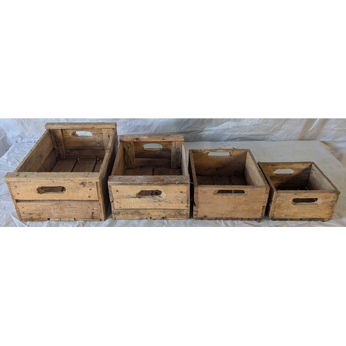 54 - 4x Wooden Crates Of Descending Sizes