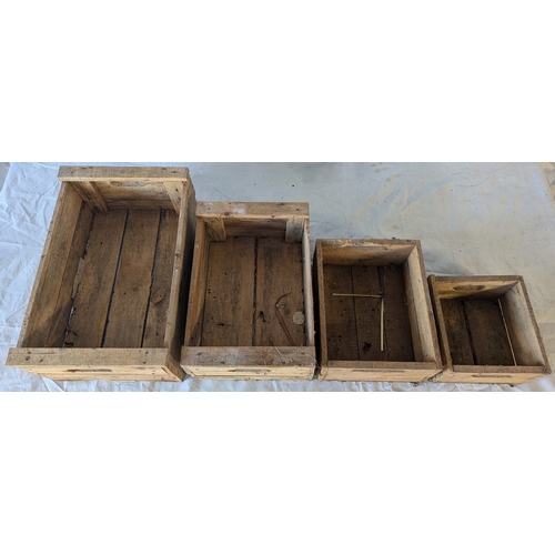 54 - 4x Wooden Crates Of Descending Sizes