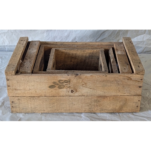 54 - 4x Wooden Crates Of Descending Sizes